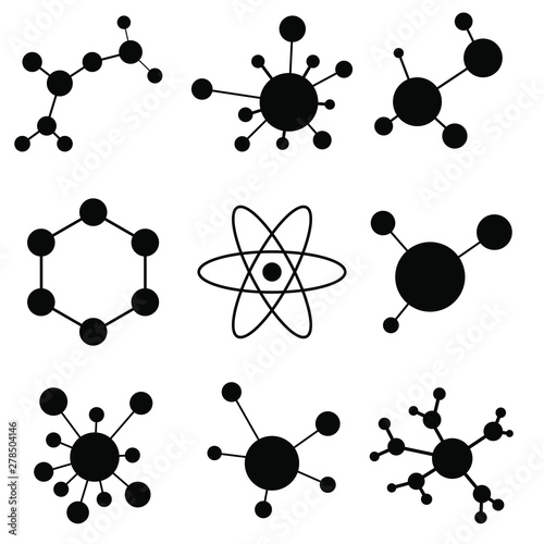 Molecule Icons vector set. Molecule vector icon. Chemistry symbol.