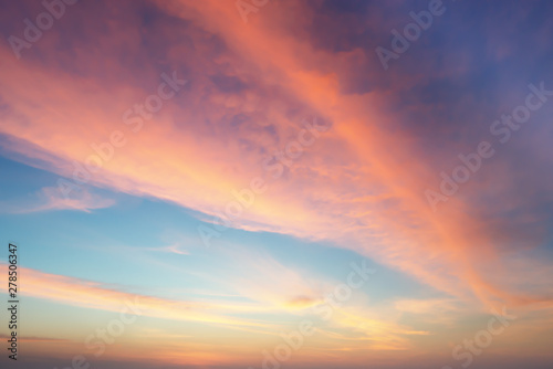 Twilight cloudy sky at sunset ..Colorful skyscape in tropical island after sunset. photo
