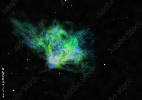 Fototapeta Naklejka Na Ścianę i Meble -  Being shone nebula. 3D rendering