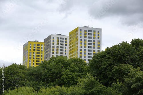 Modern multi-storey residential buildings within the city limits. Moscow, Russia