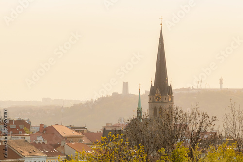 Beautiful spring view on Church of St. Prokop at the sunset  Prague  Czechia