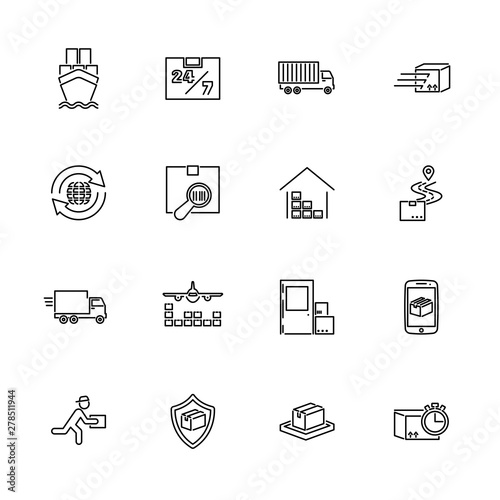 Shipping Delivery - Flat Vector Icons