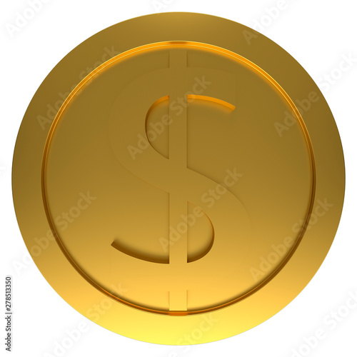 Gold coin. 3d rendering
