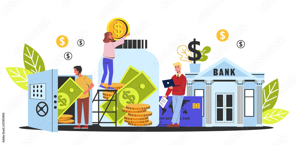Money savings concept. People make an investment Money savings concept. People make an investment
