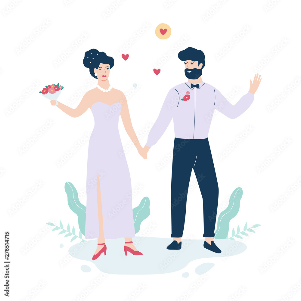 Obraz premium Bride and groom standing together
