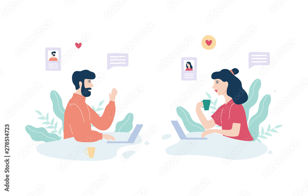 Online dating app. Virtual relationship and love. Online dating app. Virtual relationship and love.