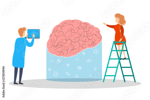 Doctor examine huge brain