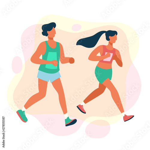 Group of people on marathon