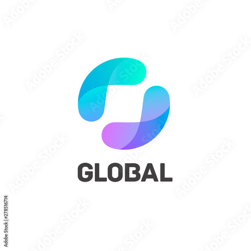Vector logo design template for business. Global icon.