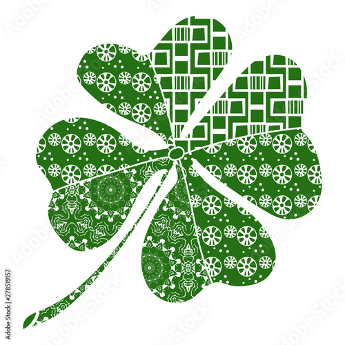 Clover good luck. St. Patrick's Day symbol. - Vector.