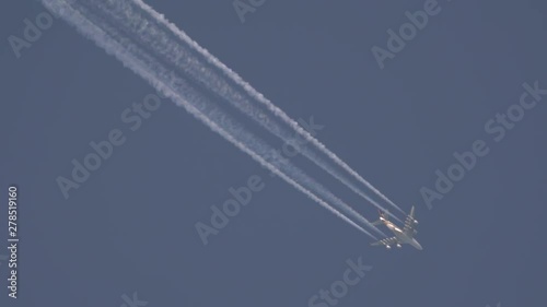 Airbus A380 in mid-air flight
