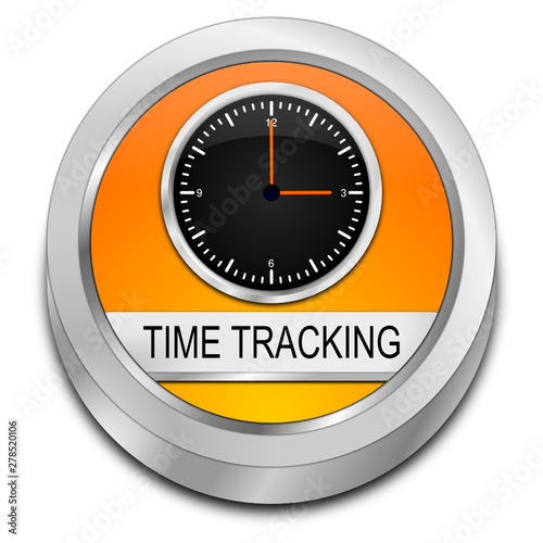 Time Tracking Button - 3D illustration