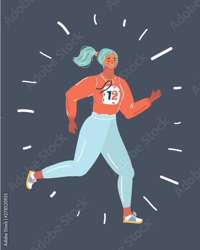 Attractive sportswoman running.