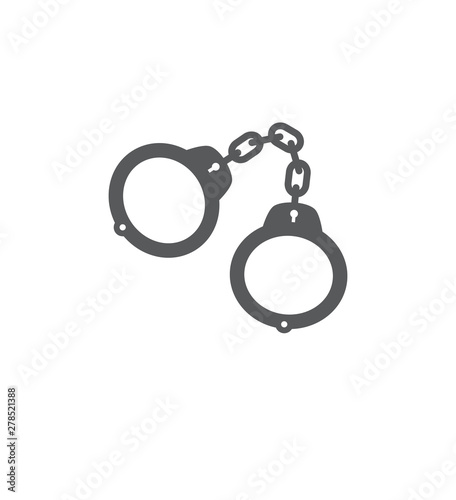 Police Handcuffs Vector Illustration Icon