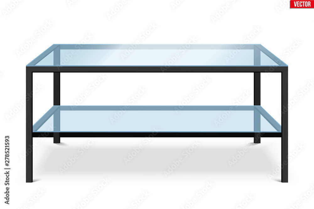 Glass coffee table isolated on white background. Glass coffee table isolated on white background.