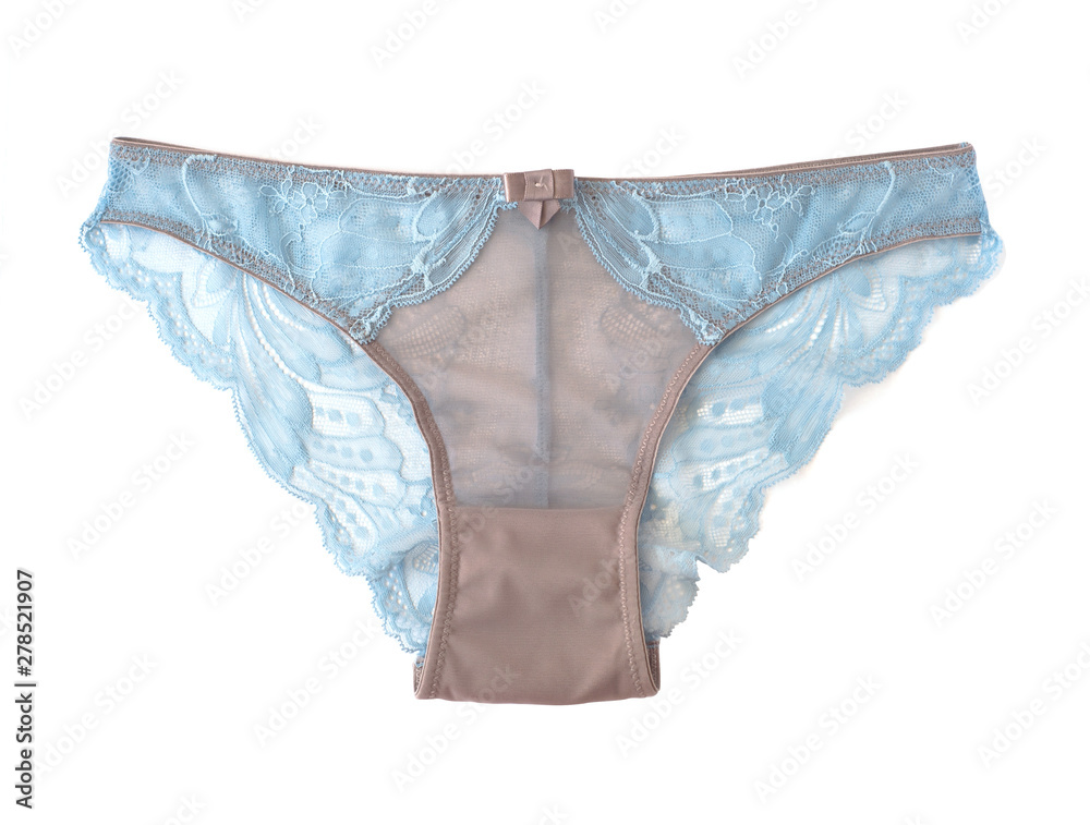 Top view of lace panties isolated on white background. Sensual women lingerie Top view of lace panties isolated on white background. Sensual women lingerie