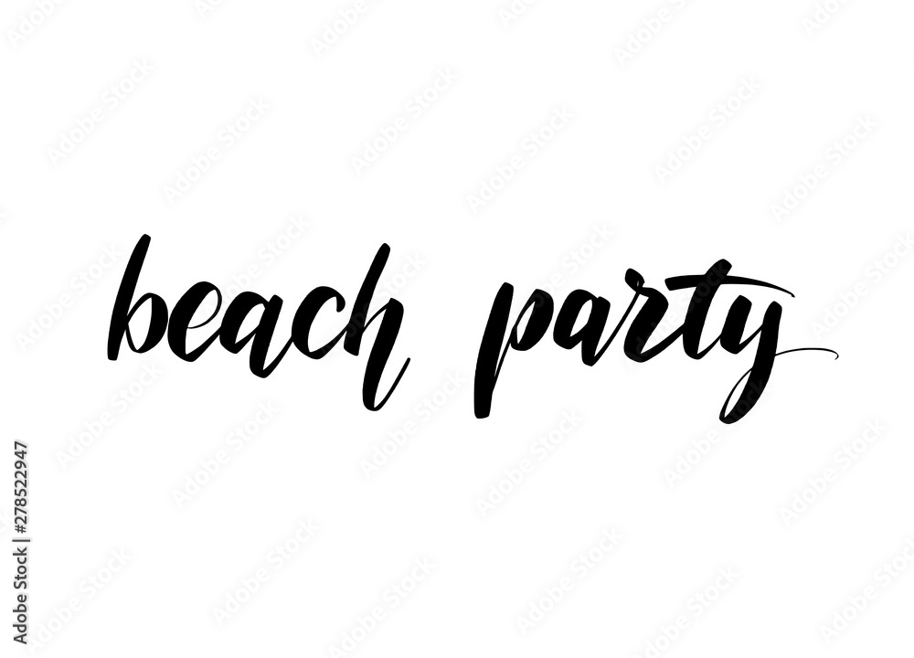 Vector hand drawn summer inscription for beach party.