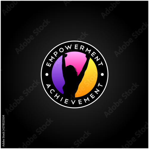 Silhouette awakening woman for Empowered Wellness Women Label logo design