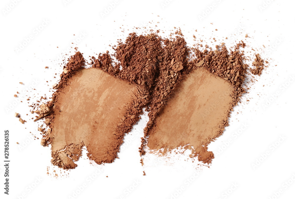 Face powder makeup isolated on white background, top view