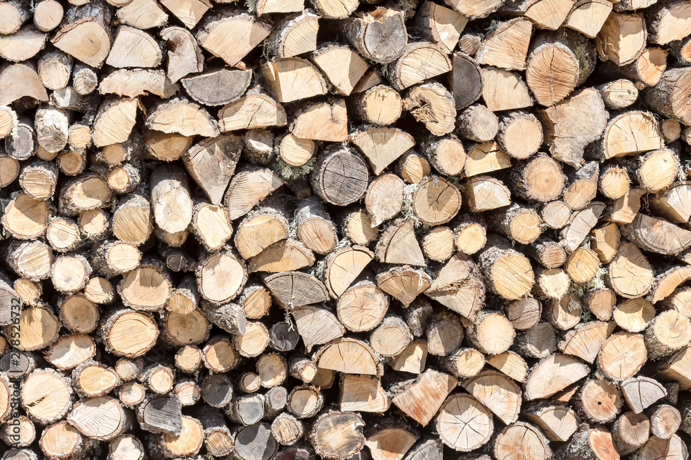 Firewood (wooden background)