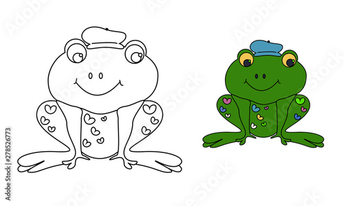 Baby frog coloring page