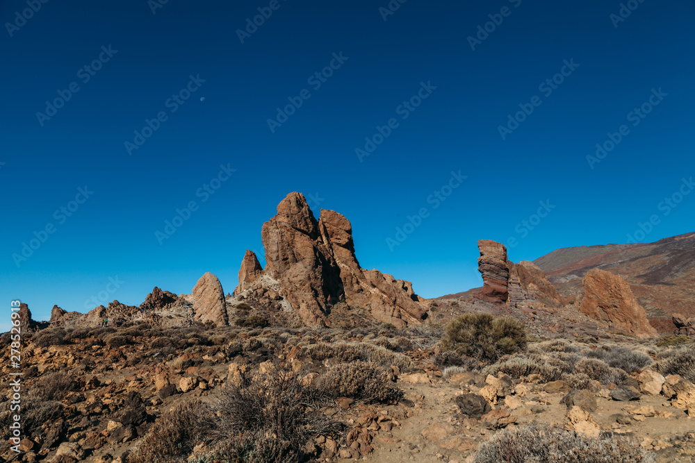 Volcanic rock Cinchado or Finger of God in Teide National Park on the edge of Las Caniadas on the island of Tenerife in the Canary Islands Volcanic rock Cinchado or Finger of God in Teide National Park on the edge of Las Caniadas on the island of Tenerife in the Canary Islands