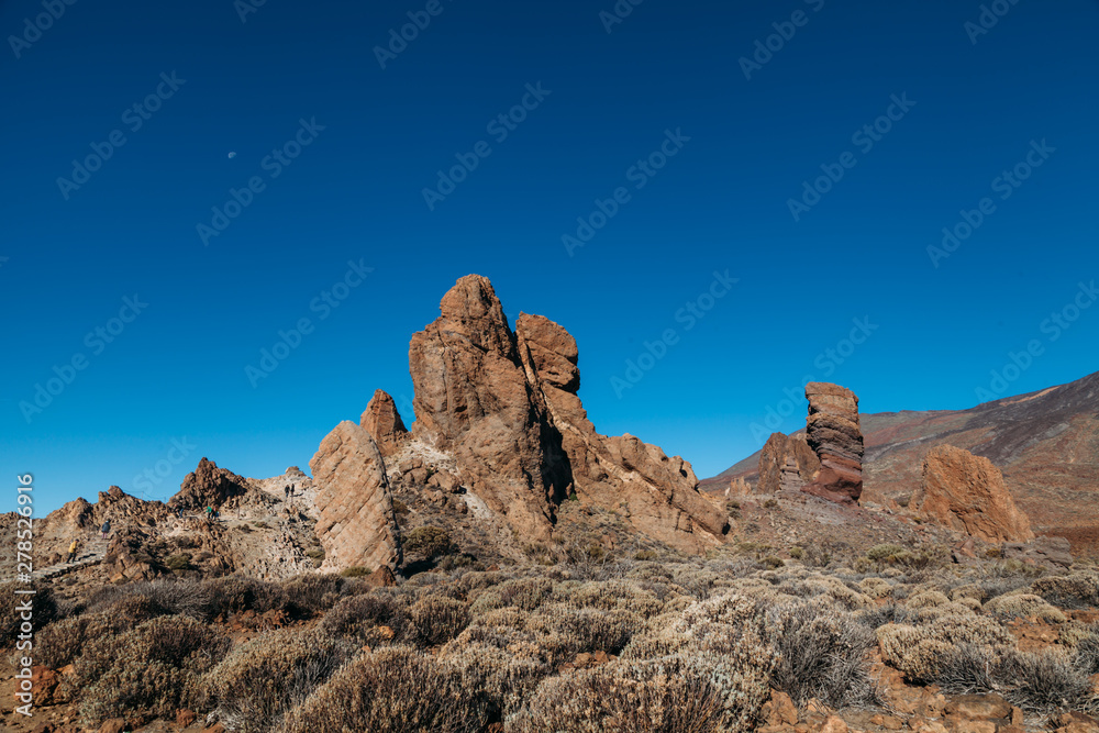 Fototapeta premium Volcanic rock Cinchado or Finger of God in Teide National Park on the edge of Las Caniadas on the island of Tenerife in the Canary Islands