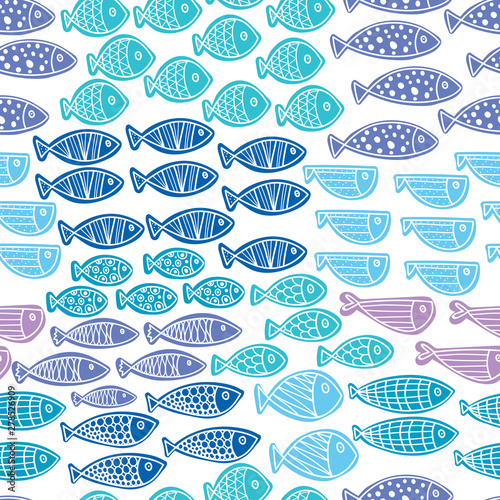 Cute fish. Kids background. Seamless pattern. Can be used in textile industry, paper, background, scrapbooking.
