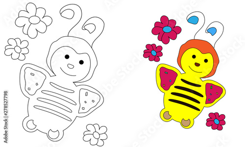 Baby bee coloring page