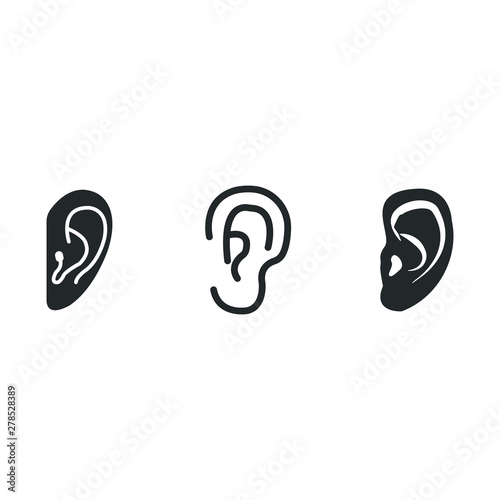 ear icons set. vector illustration. organ icons