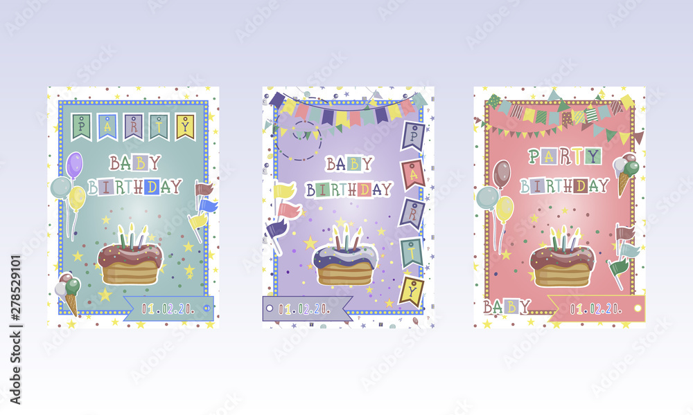 Birthday Party Invitation Card. Birthday Party Invitation Card. Stock