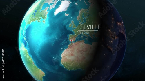 Spain - Seville - Zooming from space to earth photo