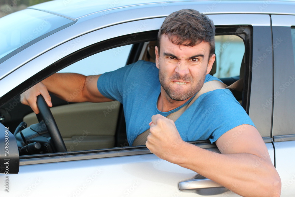 Competitive and aggressive driver looking confident Competitive and aggressive driver looking confident