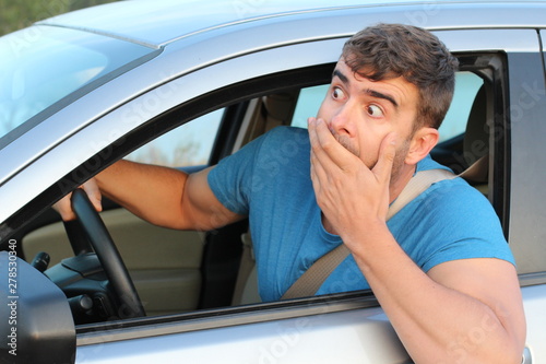 Terrified male driver feeling guilty  © ajr_images