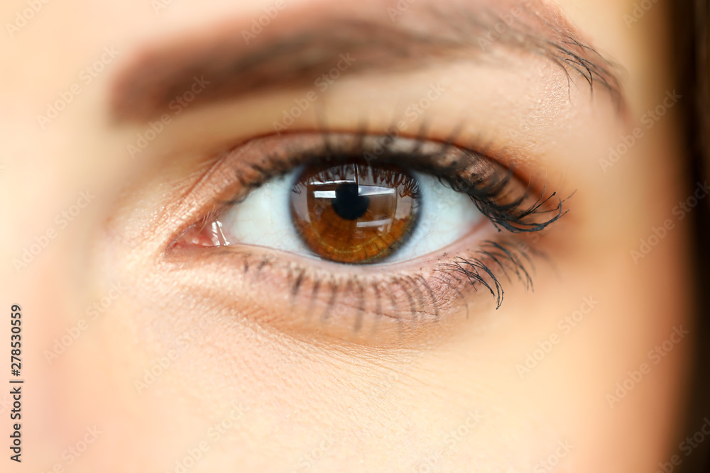 Obraz premium Female left brown coloured amazing shiny eye