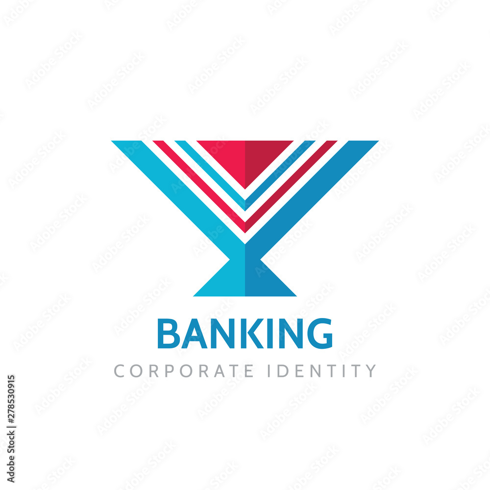 Banking - concept business logo design. Finance creative vector sign. Bank symbol. Abstract development fintech insignia. Corporate identity. 