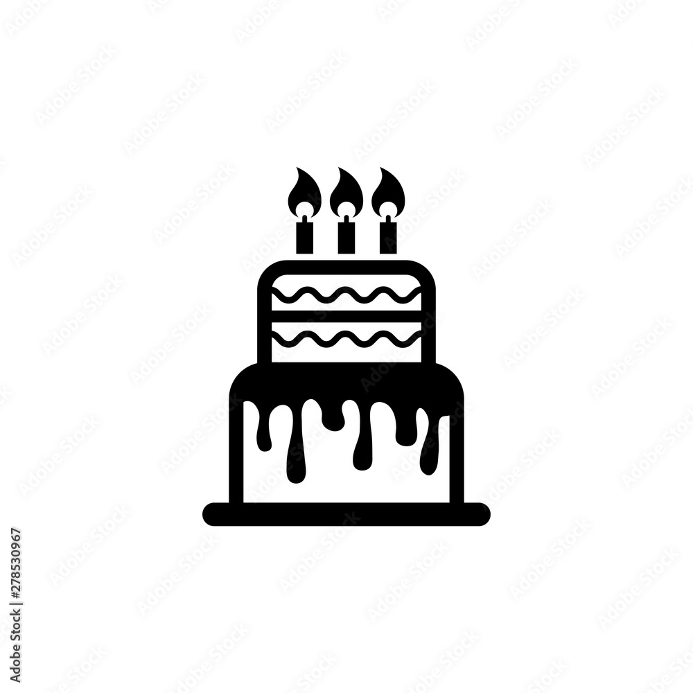 Birthday Cake, Sweet Pie Flat Vector Icon Birthday Cake, Sweet Pie Flat Vector Icon