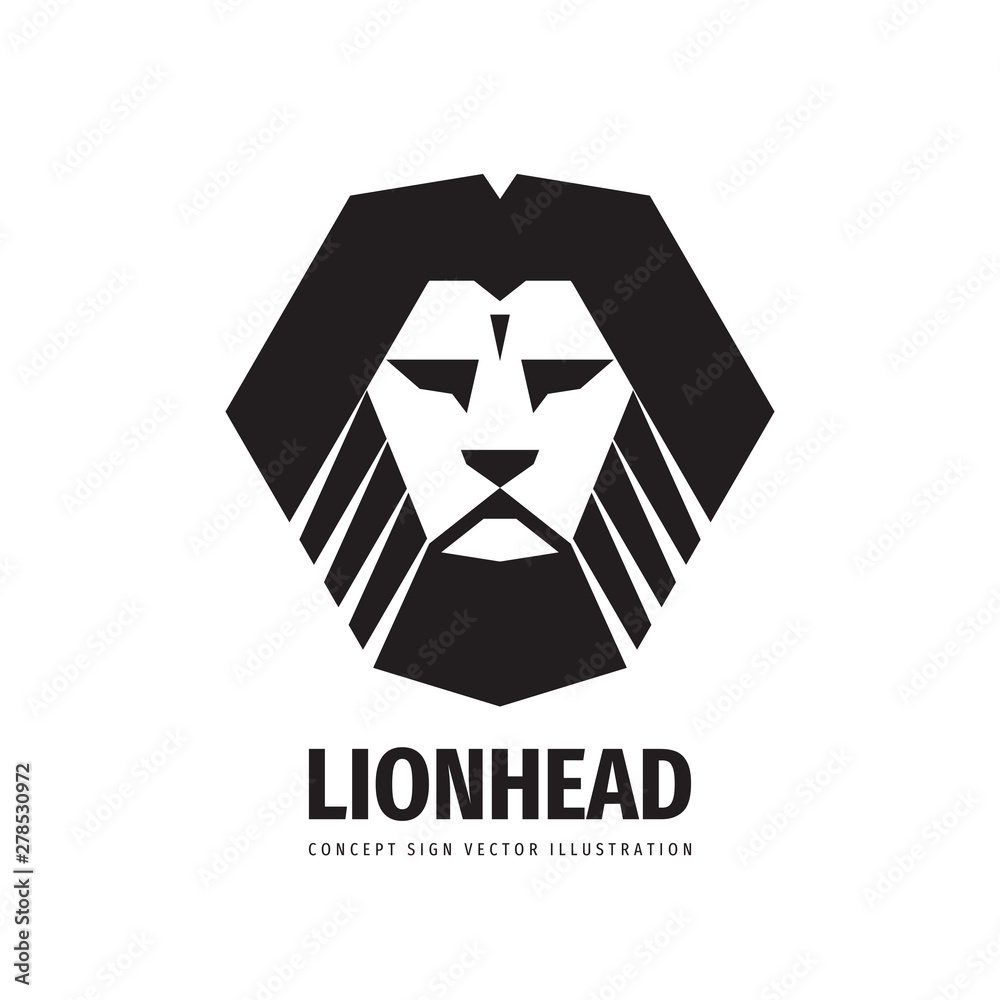 Lion head - vector logo template creative illustration. Animal wild cat face graphic icon sign. Pride, strong, power concept symbol. Design element in black & white color. Lion head - vector logo template creative illustration. Animal wild cat face graphic icon sign. Pride, strong, power concept symbol. Design element in black & white color.