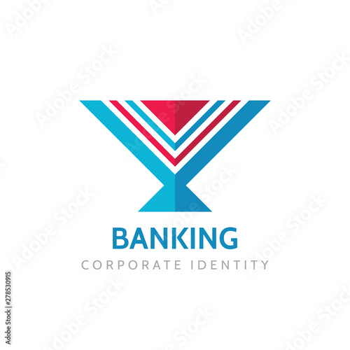 Banking - concept business logo design. Finance creative vector sign. Bank symbol. Abstract development fintech insignia. Corporate identity. 