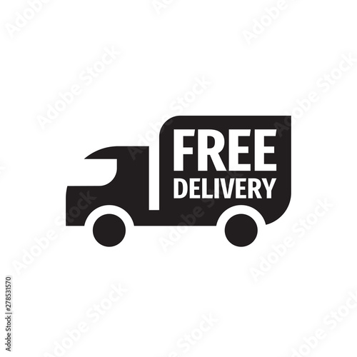 ree delivery shipping - black icon vector design. Transport truck sign. 