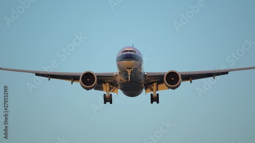 Huge airplane flying overhead