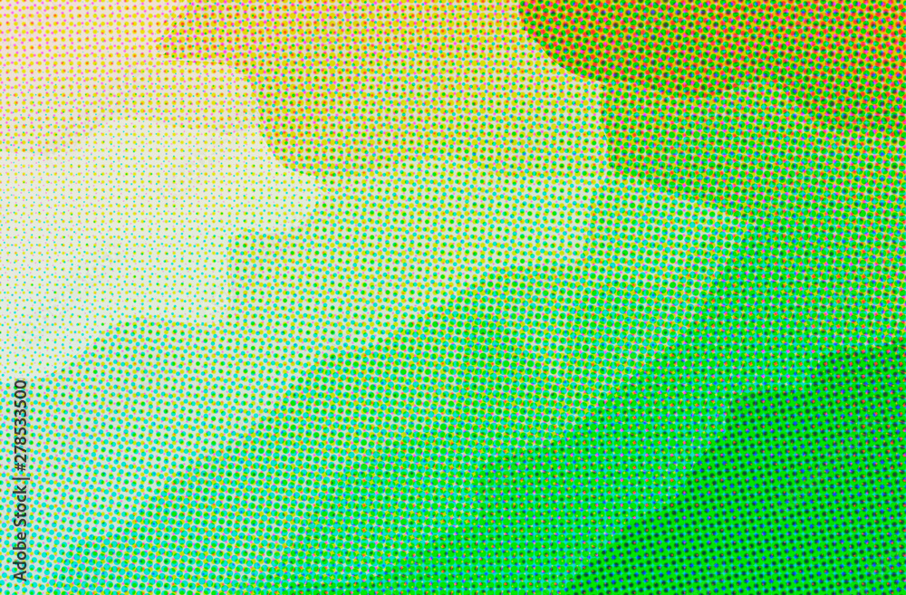 Illustration of green  abstract dots paint background, digitally generated.