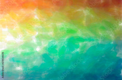 Abstract illustration of blue, green, yellow Watercolor background