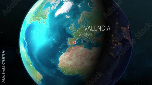 Spain - Valencia - Zooming from space to earth photo