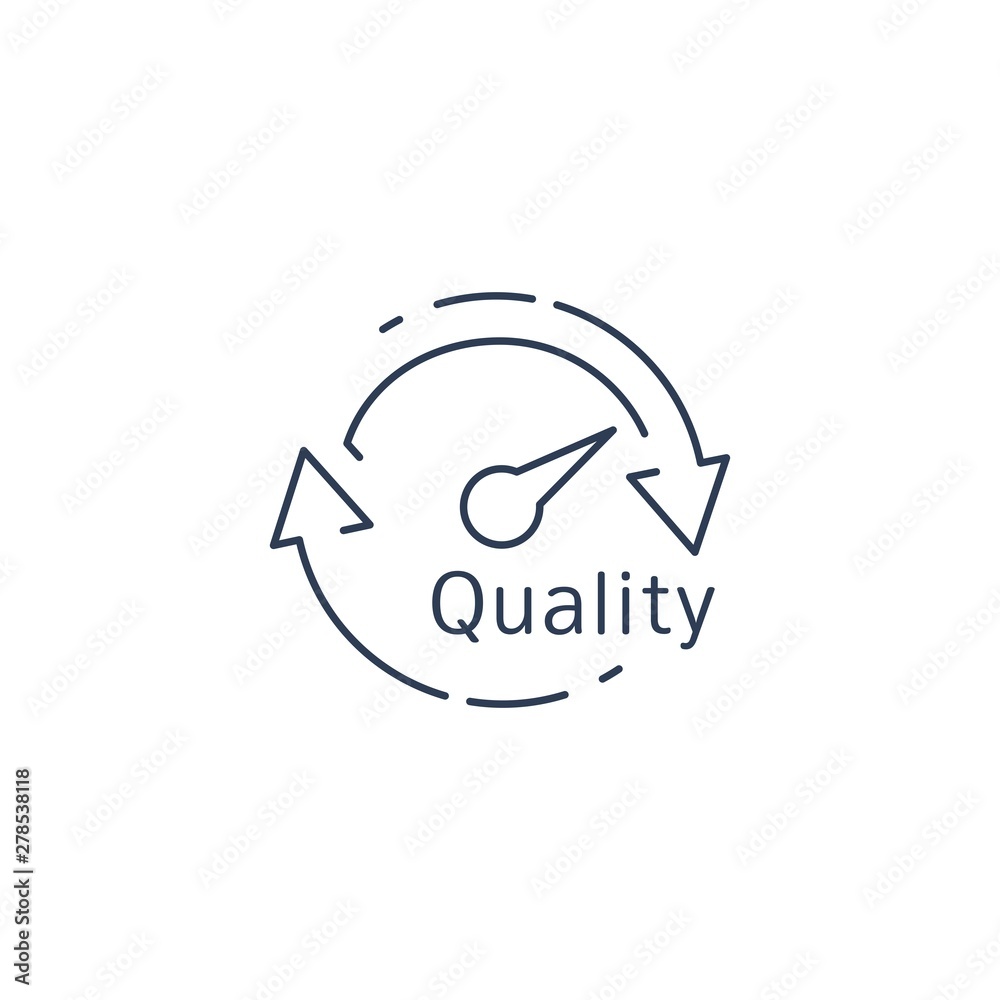 Scale.Increase quality . Round linear vector icon, white background. Scale.Increase quality . Round linear vector icon, white background.