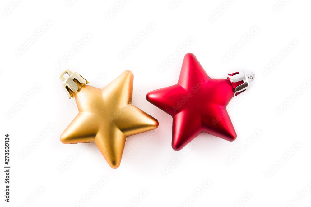 Christmas star decoration isolated on white background