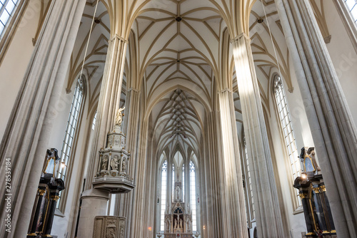 The magnificent interior of St. James' Church, Brno in the Czech Republic