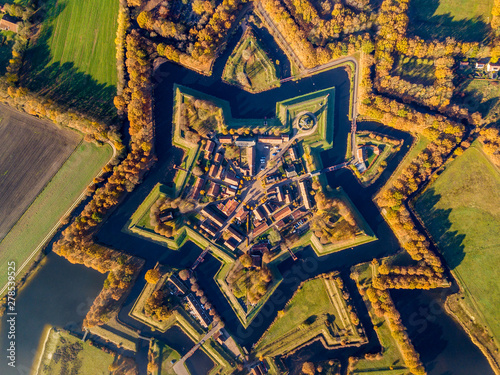 Obraz na płótnie Aerial view of Fortification village of Bourtange