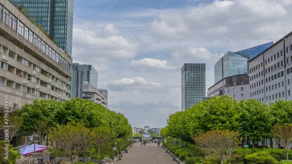 La Defense Without Cars and Clouds. Time Lapse La Defense Without Cars and Clouds. Time Lapse