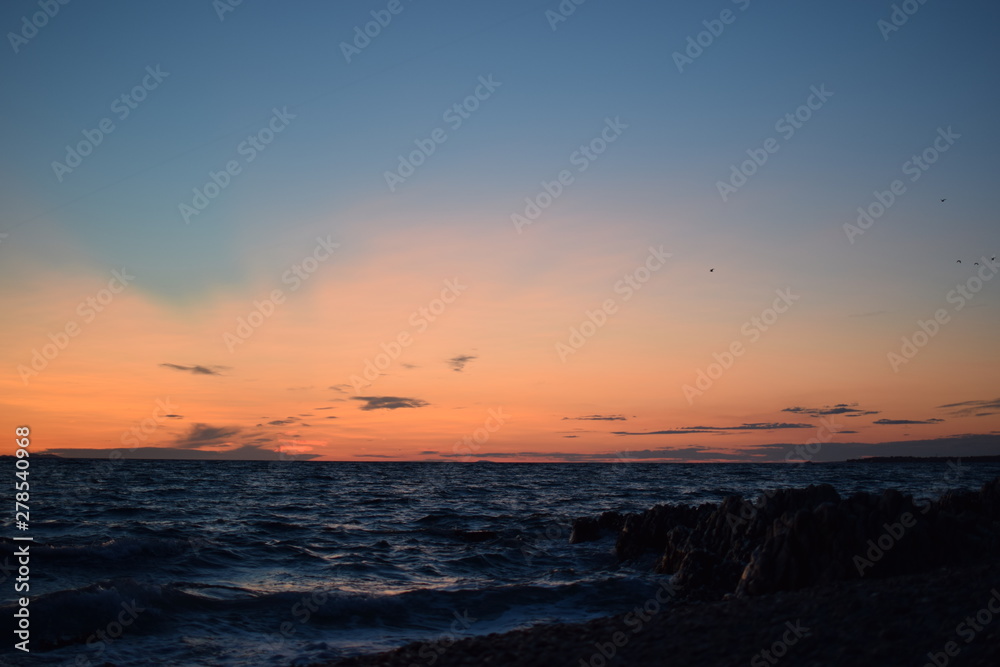 sunset over sea sunset over sea
